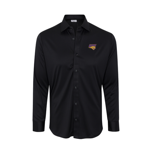 Northern Iowa Quattro Flex Dress Shirt with Semi-Spread Collar Black
