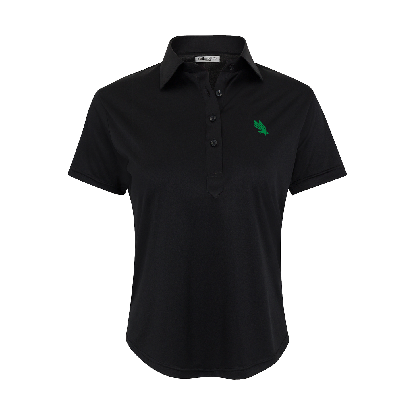 North Texas Women's Cap Sleeve Semi Spread Polo Black