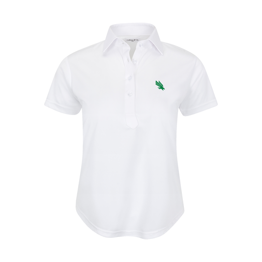 North Texas Women's Cap Sleeve Semi Spread Polo White