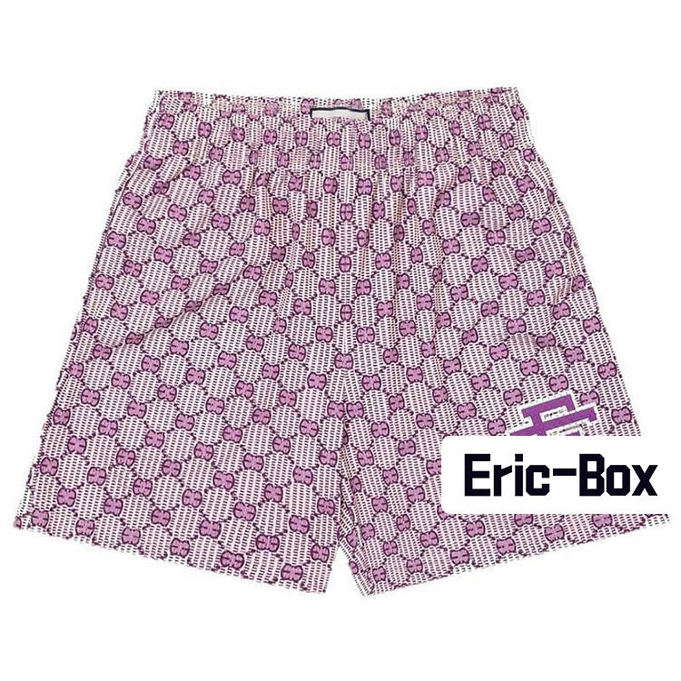 Grid Print Mesh Shorts