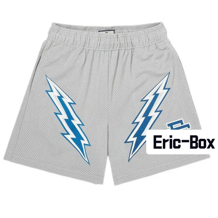 Gray Lightning Mesh Shorts